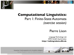 Computational Linguistics: Part 1: Finite