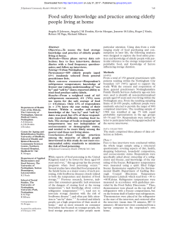 Food safety knowledge and practice among elderly people living at
