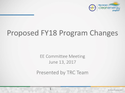 FY18 Proposed Changes - New Jersey Clean Energy Program
