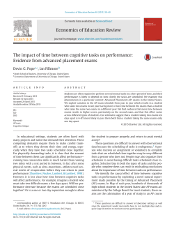 The impact of time between cognitive tasks on performance