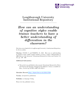 How can an understanding of cognitive styles enable trainee