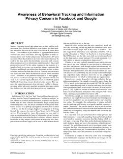 Awareness of Behavioral Tracking and Information Privacy