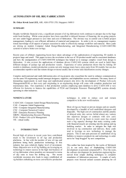AUTOMATION OF OIL RIG FABRICATION