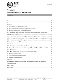 Language Services Interpreters Procedure