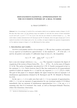 SIMULTANEOUS RATIONAL APPROXIMATION TO THE