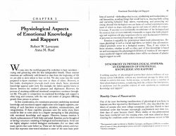Physiological Aspects of Em.otional Knowledge and Rapport