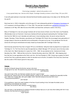 David Lihou Hamilton - Tonbridge Cricket Club