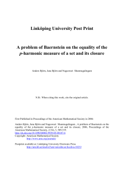 A problem of Baernstein on the equality of the p