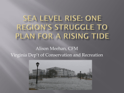 Sea Level Rise: A Case Study on One Region`s Failure to Plan for a