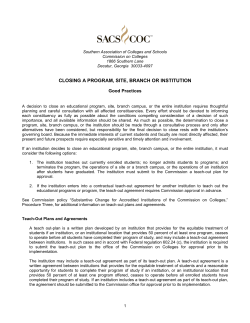 Closing a Program, Site, Branch or Institution