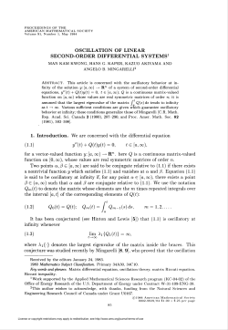 OSCILLATION OF LINEAR SECOND
