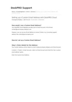 Setting up a Custom Email Address with DeskPRO Cloud