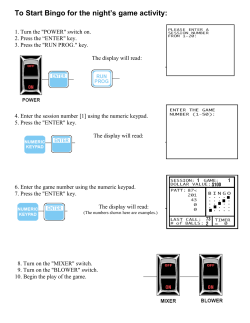 To Start Bingo for night`s game activity: