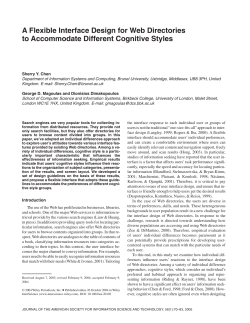 A flexible interface design for Web directories to accommodate