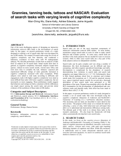Evaluation of search tasks with varying levels of cognitive complexity