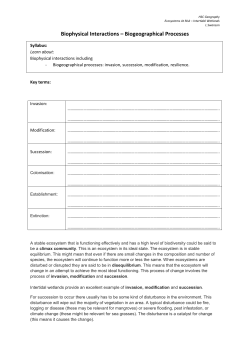 Biophysical Interactions - HSC Geography: Ecosystems at risk