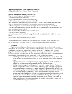 Honors Biology Senior Thesis Guidelines