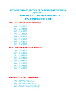 phil sutherland record of acheivement`s in field archery. scottish field