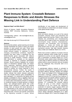 Plant Immune System: Crosstalk Between Responses to Biotic and