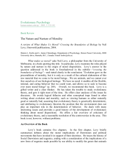 The Nature and Nurture of Morality