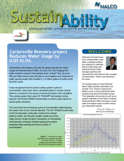 Cartersville Brewery project Reduces Water Usage by 0.03