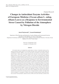 Changes in Antioxidant Enzyme Activities of European Mistletoe
