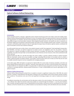 Optical Software Defined Networking