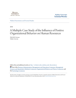 A Multiple Case Study of the Influence of Positive Organizational