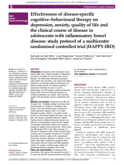 Effectiveness of disease-specific cognitive&ndash;behavioural therapy on