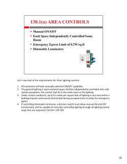 Let`s now look at the requirements for `Area` lighting