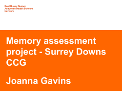 Improving diagnosis rates and the memory assessment