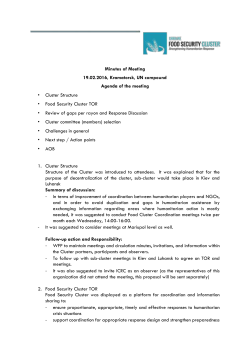 - Food Security Cluster