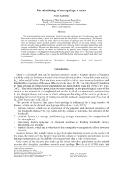 The microbiology of meat spoilage - MASO