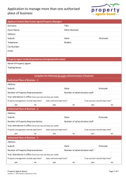 Application to manage more than one authorised place of business