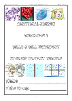 Cells and cell transport (Student Support)
