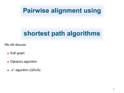 Pairwise alignment using shortest path algorithms