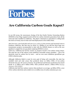 Are California Carbon Goals Kaput?