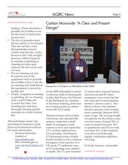 IAQRC News Carbon Monoxide &ldquo;A Clear and Present - CO