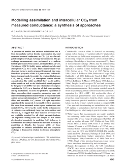 Modelling assimilation and intercellular CO2 from measured