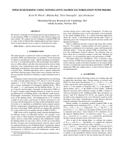 SPEECH DENOISING USING NONNEGATIVE