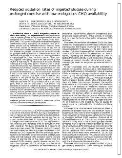 Reduced oxidation rates of ingested glucose during prolonged
