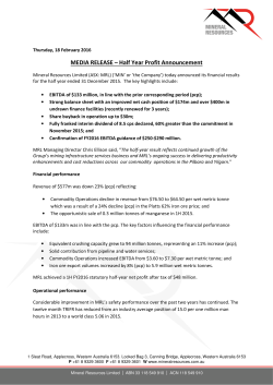MEDIA RELEASE &ndash; Half Year Profit