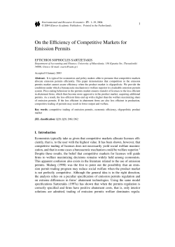 On the Efficiency of Competitive Markets for Emission Permits