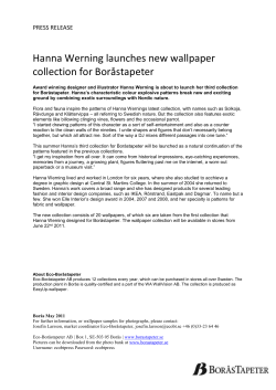 PRESS RELEASE Hanna Werning launches new wallpaper