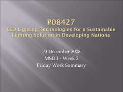 P08427 LED Lighting Technologies for a Sustainable Lighting