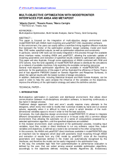 Multi-objective optimization with modeFRONTIER interfaces for