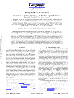 Transport of Water in Small Pores