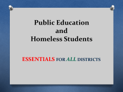 McKinney-Vento Act Education for Homeless Children and Youth