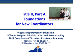 What is Title II, Part A? - Virginia Department of Education