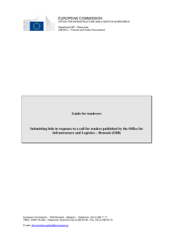 EUROPEAN COMMISSION Guide for tenderers Submitting bids in